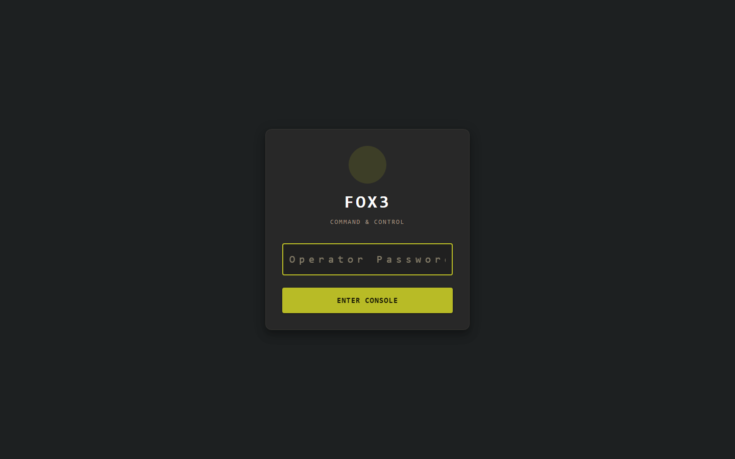 Login page